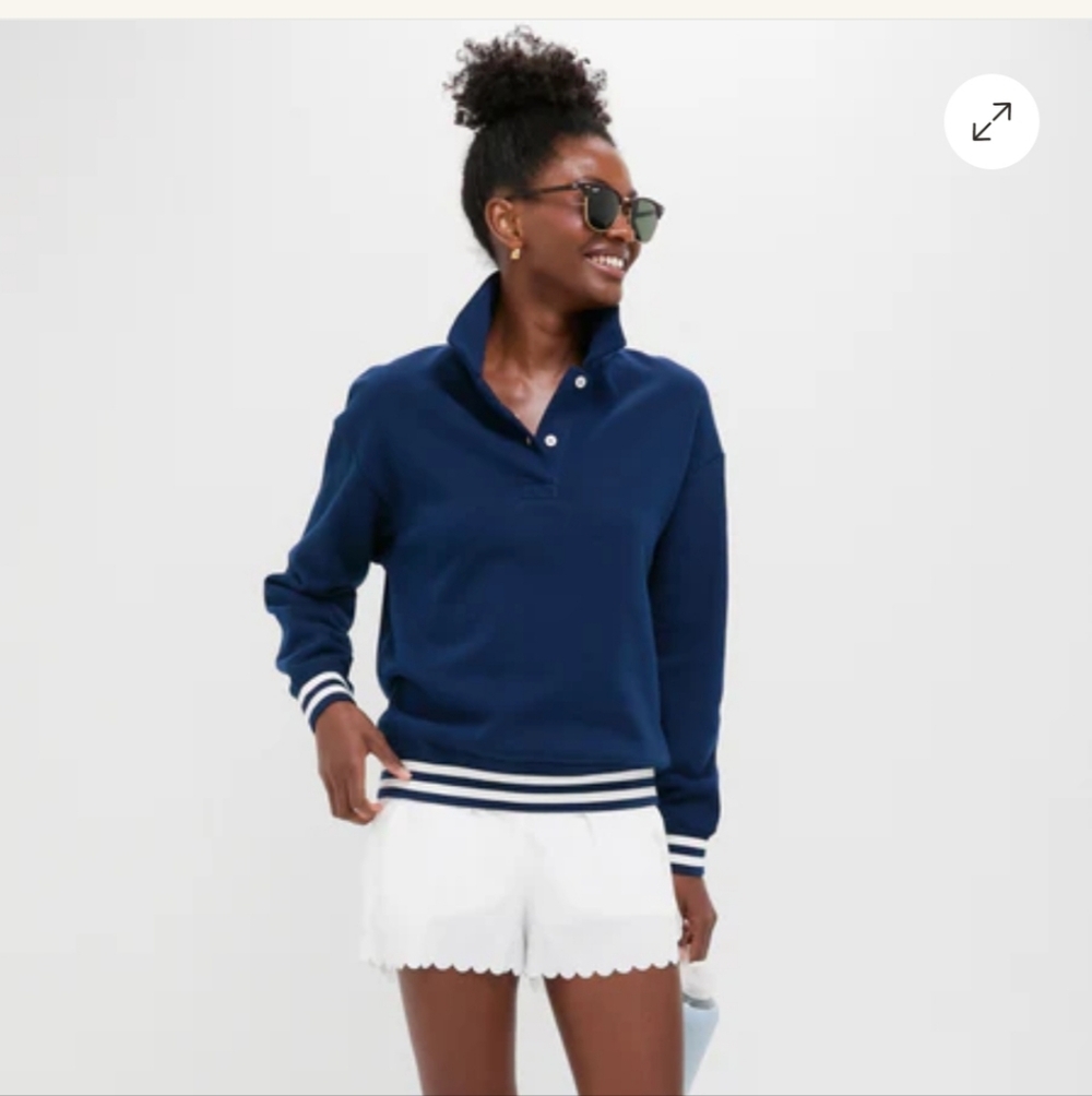 Tuckernuck White Scalloped Hem Performance Marisa Short